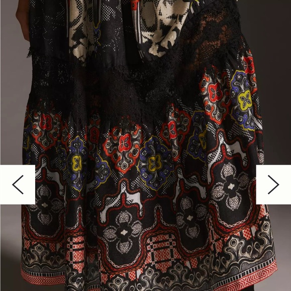 Anthropologie Bhanuni by Jyoti Tiered Dress Bohemian Black and Red - Picture 5 of 14